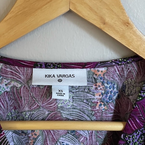 Kika Vargas - puffed sleeve wrap top. 100% cotton peplum peasant top xs - Picture 8 of 12